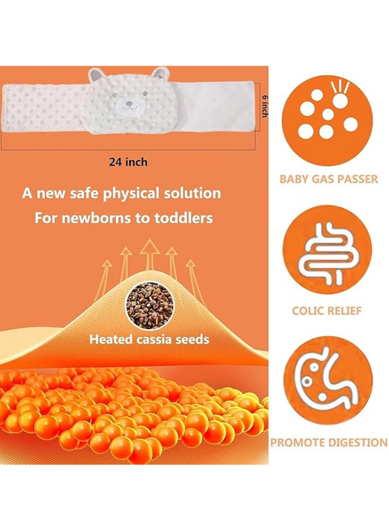 Baby Colic and Gas Relief Belly Band, Heated Tummy Wrap, Baby Swaddle Belly Protector Heated for Upset Stomach and Soothes Gas, Beige Color - Image 3