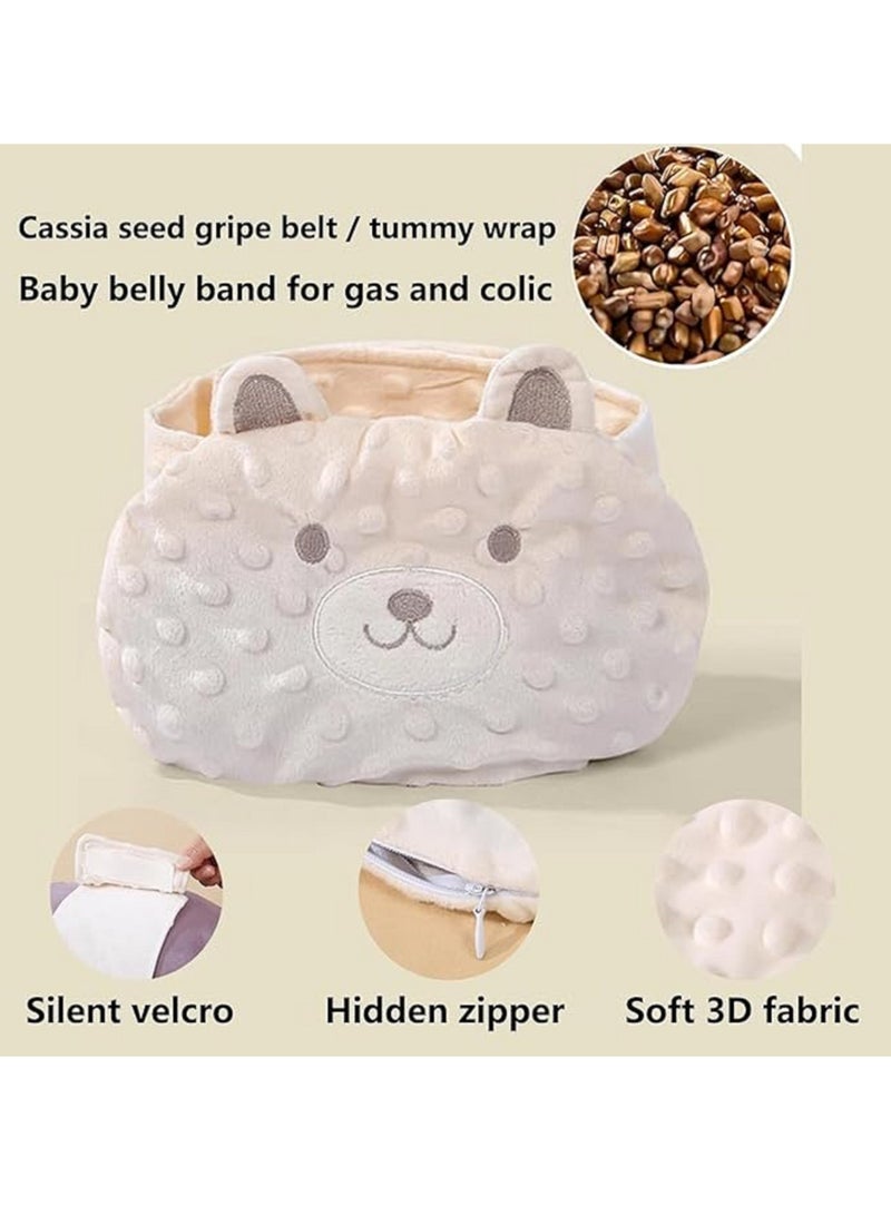 Baby Colic and Gas Relief Belly Band, Heated Tummy Wrap, Baby Swaddle Belly Protector Heated for Upset Stomach and Soothes Gas, Beige Color - Image 4