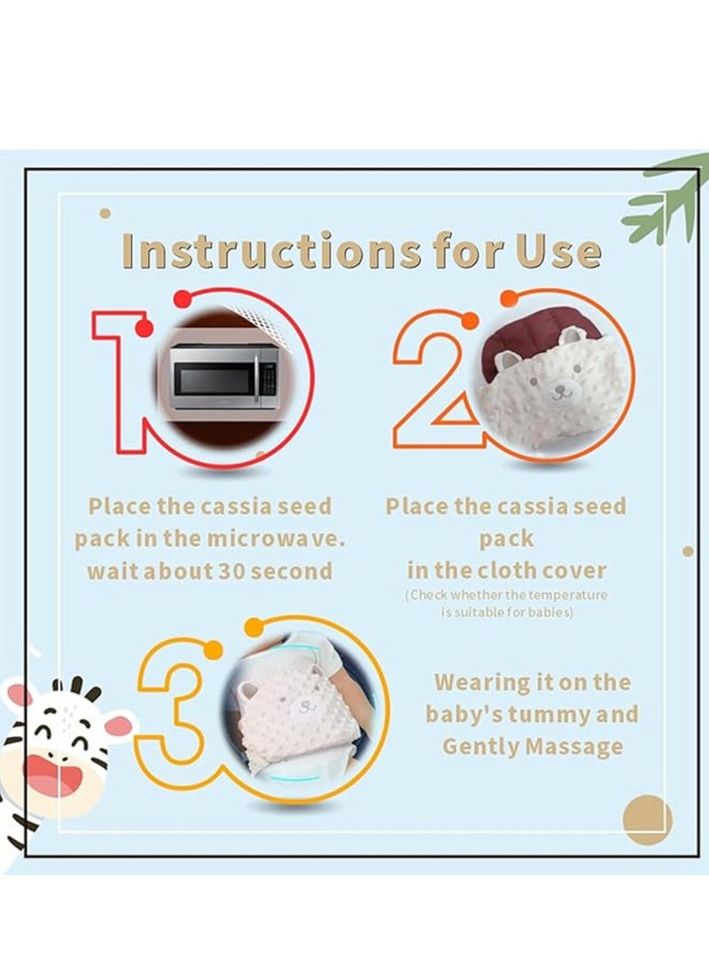 Baby Colic and Gas Relief Belly Band, Heated Tummy Wrap, Baby Swaddle Belly Protector Heated for Upset Stomach and Soothes Gas, Beige Color - Image 5