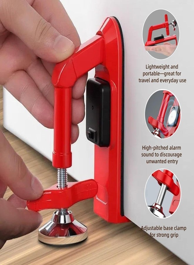 Linist Portable Alarm Door Stopper with 80dB Siren, Travel Door Jammer Anti-Theft Security Lock, No-Drill Door Blocker for Home, Apartment, Office, Hotel & Travel Safety - Image 4