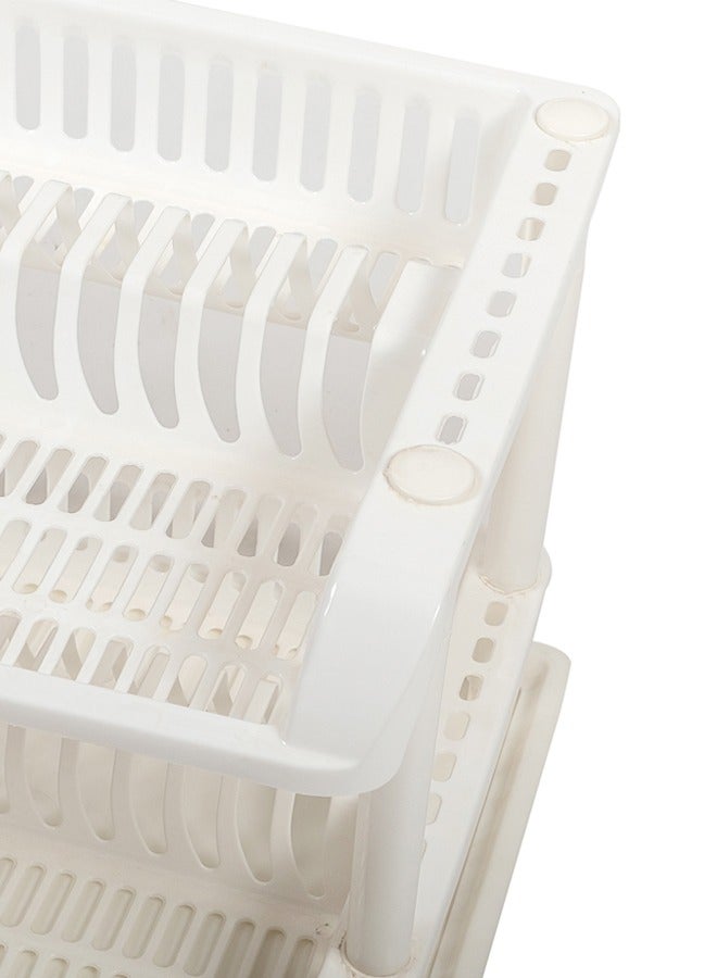 كونسيبت هوم رف أطباق من البلاستيك من طبقتين أبيض  43x38x34 سنتيمتر - Image 4