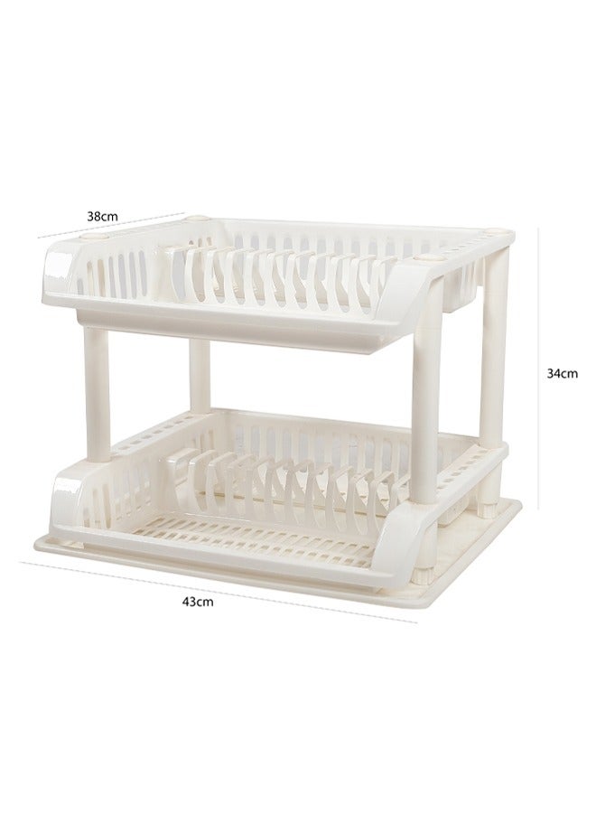 كونسيبت هوم رف أطباق من البلاستيك من طبقتين أبيض  43x38x34 سنتيمتر - Image 3