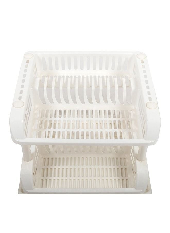 Concept home - 2-Tier Dish Drying Rack White 43x38x34 centimeter - Image 1