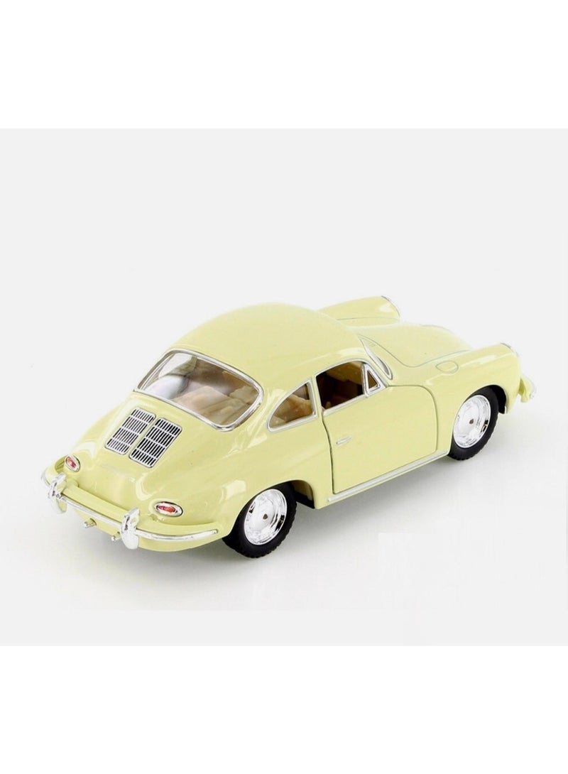 كين سمارت سيارة بورش 356 بي كاريرا 2 بمقياس 1:32 - نموذج مصبوب من المعدن مع آلية سحب للخلف وأبواب قابلة للفتح - بيج - Image 3