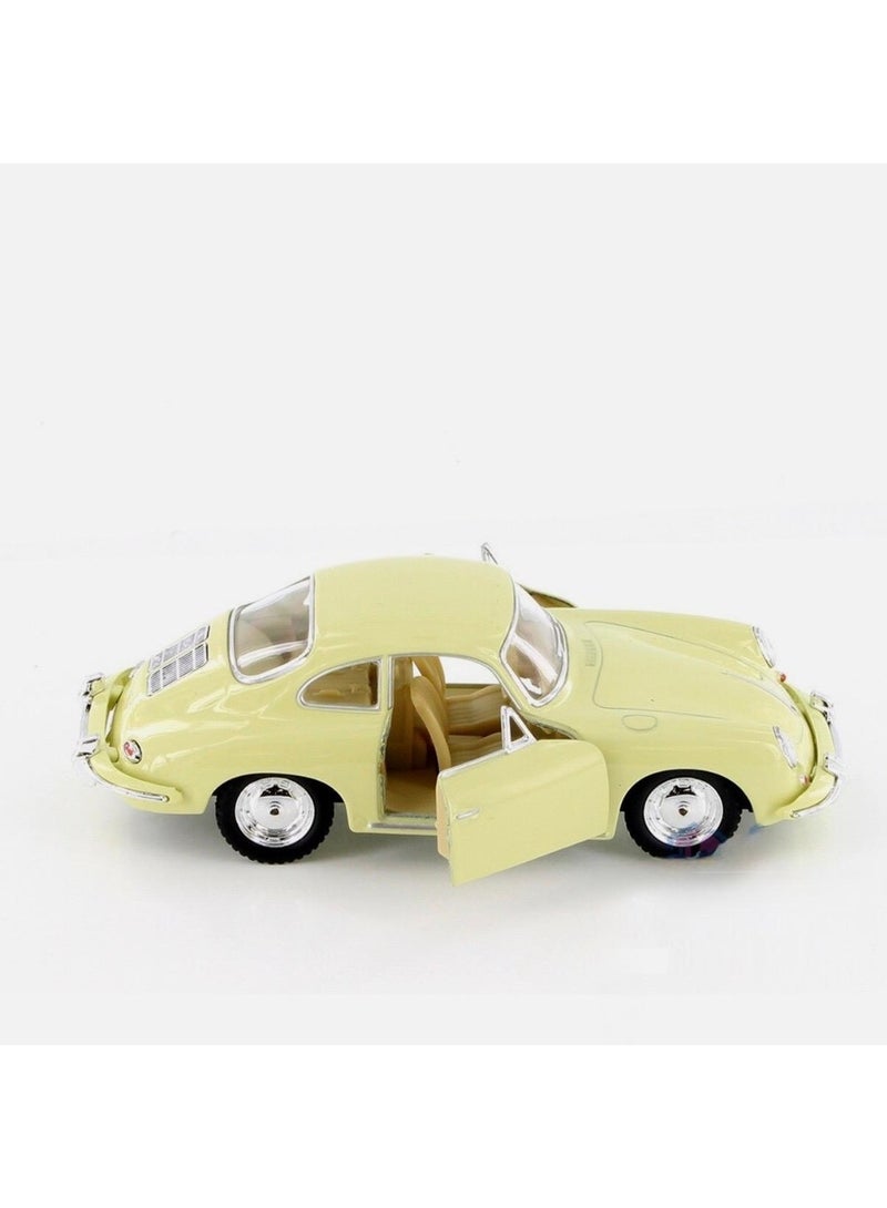 كين سمارت سيارة بورش 356 بي كاريرا 2 بمقياس 1:32 - نموذج مصبوب من المعدن مع آلية سحب للخلف وأبواب قابلة للفتح - بيج - Image 2