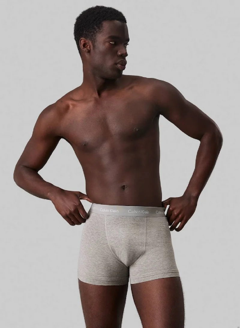 CALVIN KLEIN Men's 3 Pack Trunks - Cotton, Grey