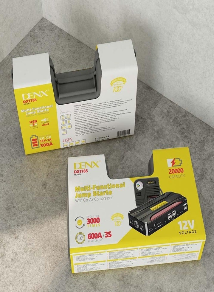 Denx 20000mAh Car Jump Starter + Multi-Use Air Inflator – DX1785 - Image 3