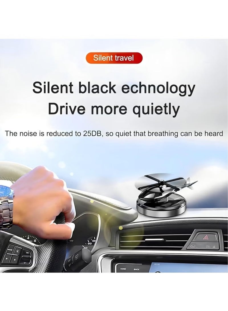 JAJEEK Car Air Freshener, Helicopter Solar Energy Rotating Aromatherapy Aviation Al Alloy Diffuser, Interior Decoration Accessories Diffuser for Car and Home (Silver) – Stylish and Functional Solar-Powered Diffuser for Fresh, Clean Air, Enhancing Your Car & Home Environment - Image 5