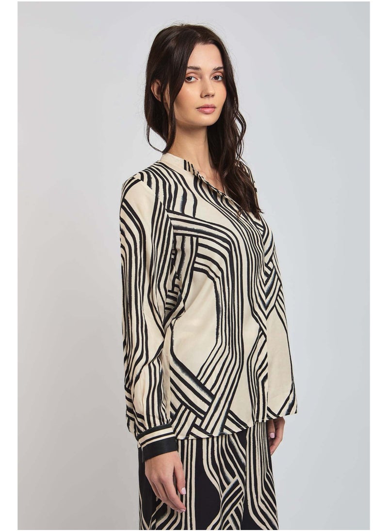DALYDRESS - Fancy All Over Printed Blouse With Long Sleeves - Image 1