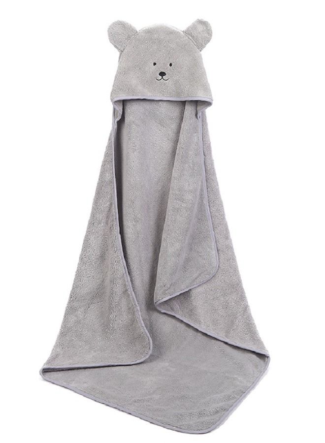 الأزرق جي دبليو عباءة منشفة استحمام للشاطئ بقلنسوة للأطفال من Cutiecute لعمر 4-10 سنوات - غطاء رأس للتغطية على حمام السباحة متعدد الاستخدامات للاستحمام / الدش المسبح - Image 1