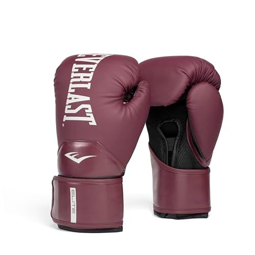 Everlast Elite 2 Womens Boxing Gloves Vegan Leather Boxing Gloves with Secure Fit Hook and Loop Closure Ventilation Cardio Speedbag and Heavy Bag Training Gloves 12 oz Purple - Image 1