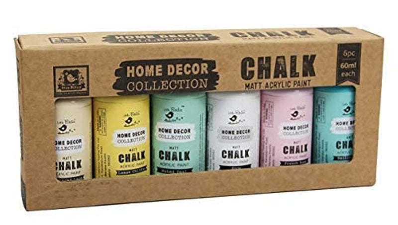 itsy-bitsy Little Birdie Home Decor Chalk Paint Kit (6pcs x 60ml) - Pastel | Chalk Paint for Canvas, Wood, Furniture, Wall, Home Decor, Glass, Terracotta Pots | Multi Surface Paint - Image 1