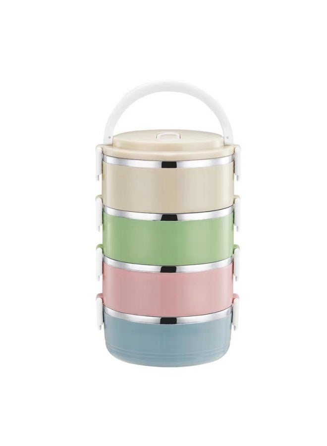 Factory Wholesale Stainless Steel Lunch Box Insulated Lunch Box Student Multi-layer Round Large Capacity Lunch Box Printing LOGO-Specifications:Nordic Gradient-Color:Three Layers [without Color Box]] - Image 1