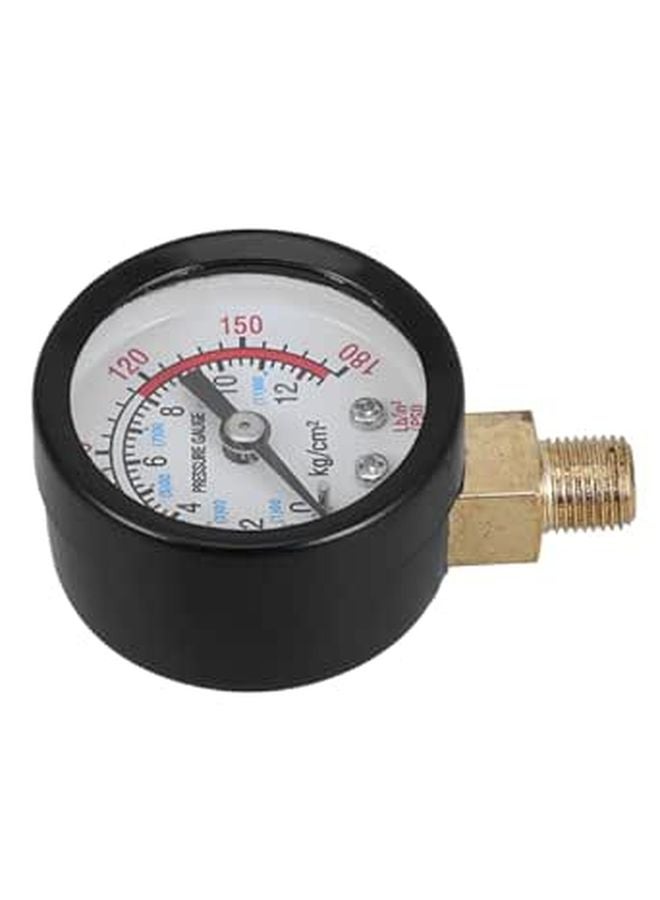 Vertical Radial Liquid Filled Pressure Gauge 0 12 Kg With Brass Fittings For Air Compressors - Image 1