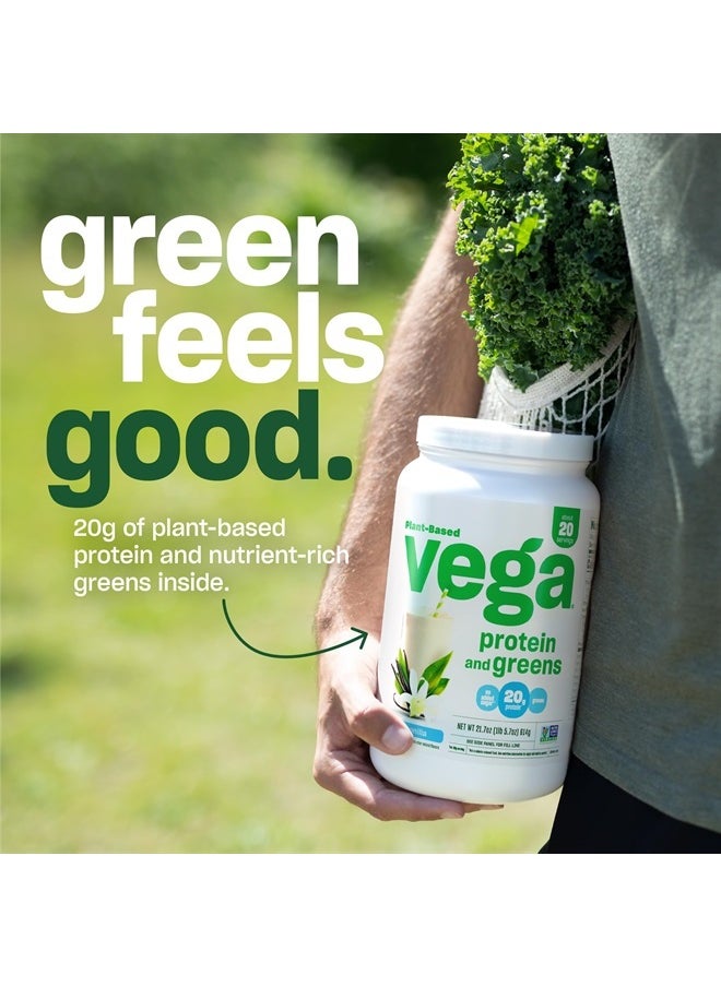 Vega Protein and Greens Protein Powder, Vanilla - 20g Plant Based Protein Plus Veggies, Vegan, Non GMO, Pea Protein for Women and Men, 21.7 Ounce (Packaging May Vary)  - Image 5