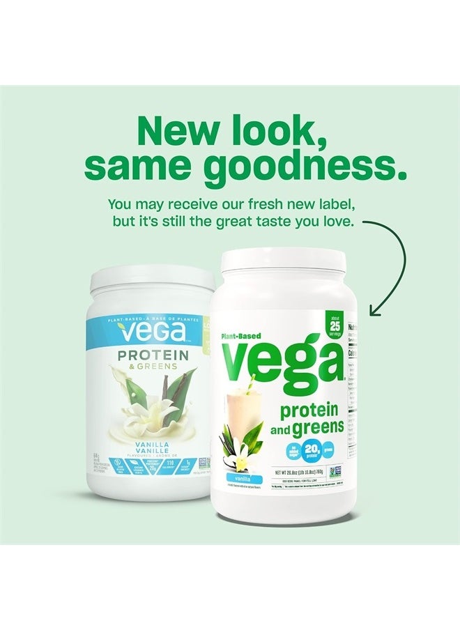 Vega Protein and Greens Protein Powder, Vanilla - 20g Plant Based Protein Plus Veggies, Vegan, Non GMO, Pea Protein for Women and Men, 21.7 Ounce (Packaging May Vary)  - Image 4
