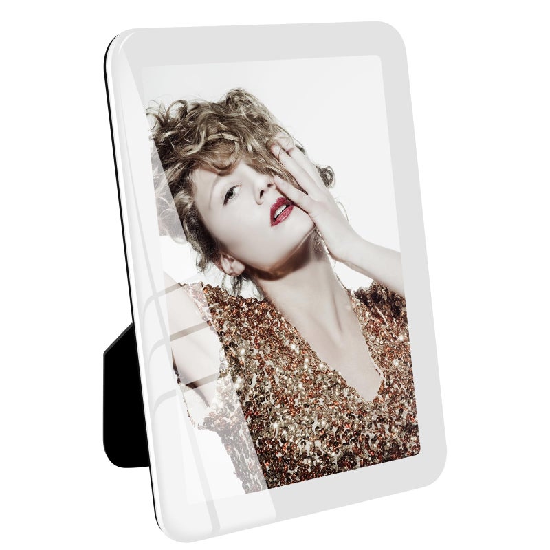 Bluesun 4x6 picture frame white  picture frames glass  hanging picture frame  Matted for wall and tabletop Decor (4x6  white) - Image 1