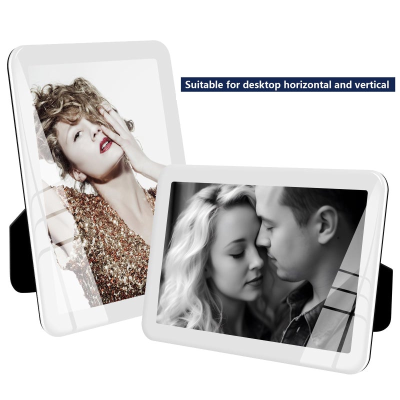 Bluesun 4x6 picture frame white  picture frames glass  hanging picture frame  Matted for wall and tabletop Decor (4x6  white) - Image 2