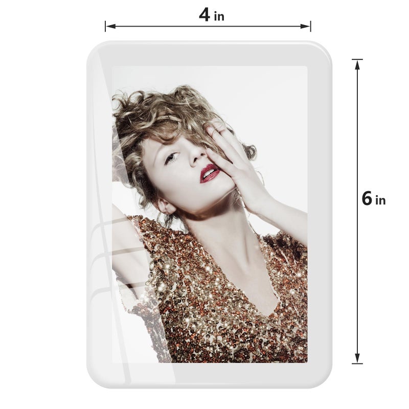 Bluesun 4x6 picture frame white  picture frames glass  hanging picture frame  Matted for wall and tabletop Decor (4x6  white) - Image 4