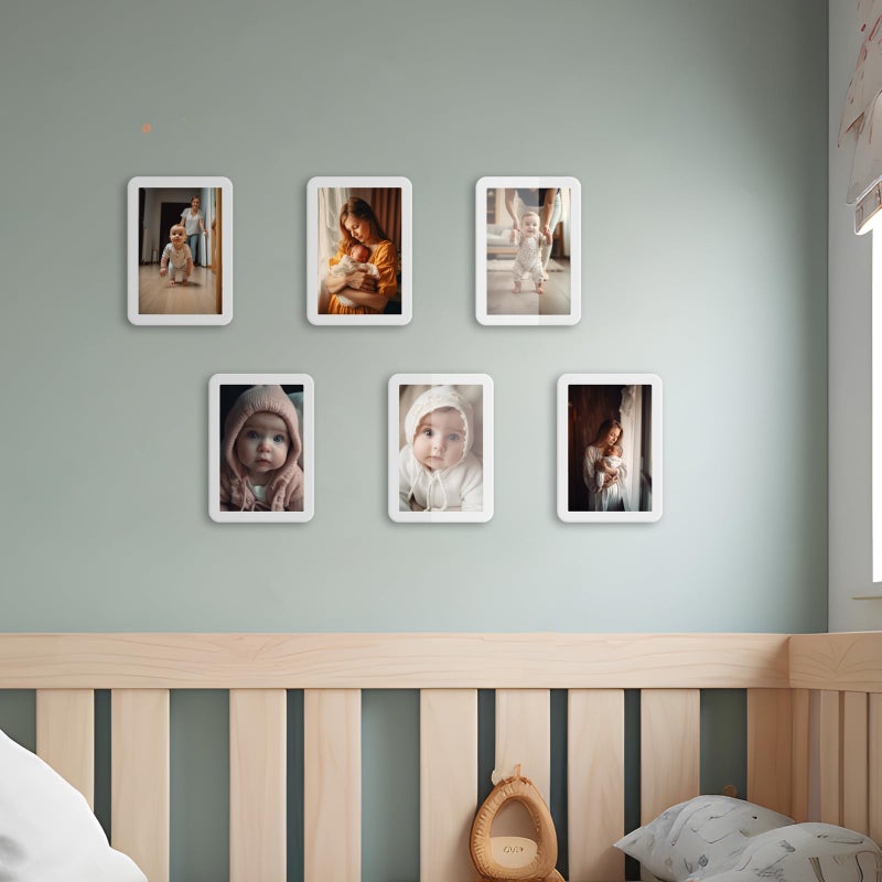 Bluesun 4x6 picture frame white  picture frames glass  hanging picture frame  Matted for wall and tabletop Decor (4x6  white) - Image 5