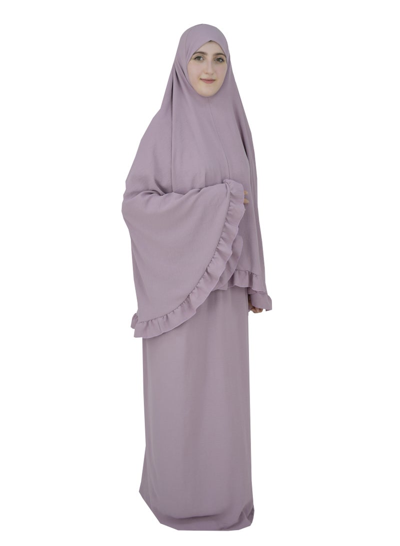  داماس كولكشن طقم صلاة للاطفال والامهات حجاب وتنورة - طقم ملابس الصلاة للبنات والامهات - اسدال  صلاة - لبس صلاة - لباس الصلاة - Image 4