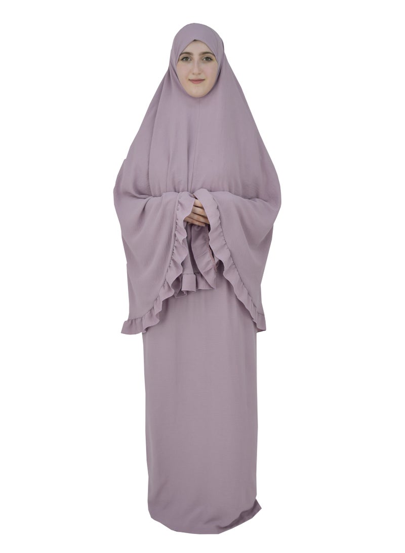  داماس كولكشن طقم صلاة للاطفال والامهات حجاب وتنورة - طقم ملابس الصلاة للبنات والامهات - اسدال  صلاة - لبس صلاة - لباس الصلاة - Image 5