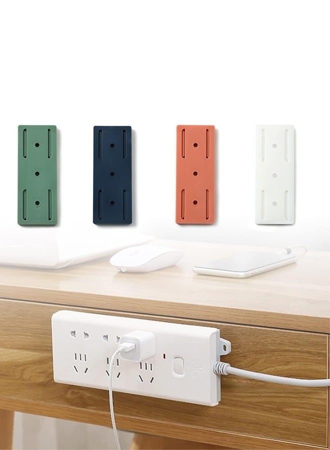4PCS Self-Adhesive Power Strip Holder Set – Heavy Duty Wall Mount Brackets for Power Strips, Surge Protectors, Extension Boards, WiFi Routers, Remote Controls, Tissue Boxes, Picture Frames, LED Lights, Storage Boxes & Lightweight Devices, Waterproof Punch-Free Organizer for Home, Office, Kitchen & Bedroom - Multicolor - Image 5