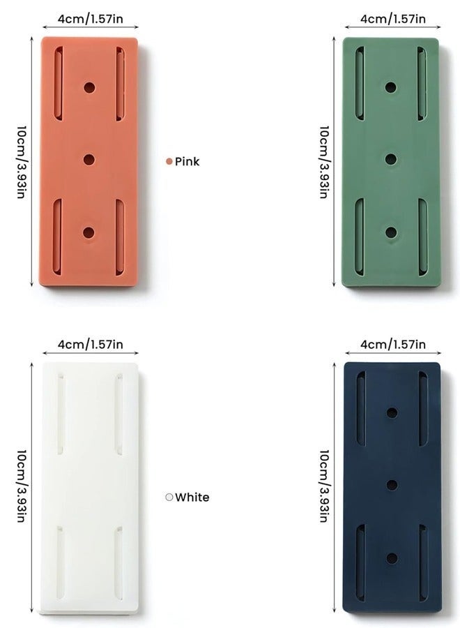 4PCS Self-Adhesive Power Strip Holder Set – Heavy Duty Wall Mount Brackets for Power Strips, Surge Protectors, Extension Boards, WiFi Routers, Remote Controls, Tissue Boxes, Picture Frames, LED Lights, Storage Boxes & Lightweight Devices, Waterproof Punch-Free Organizer for Home, Office, Kitchen & Bedroom - Multicolor - Image 4