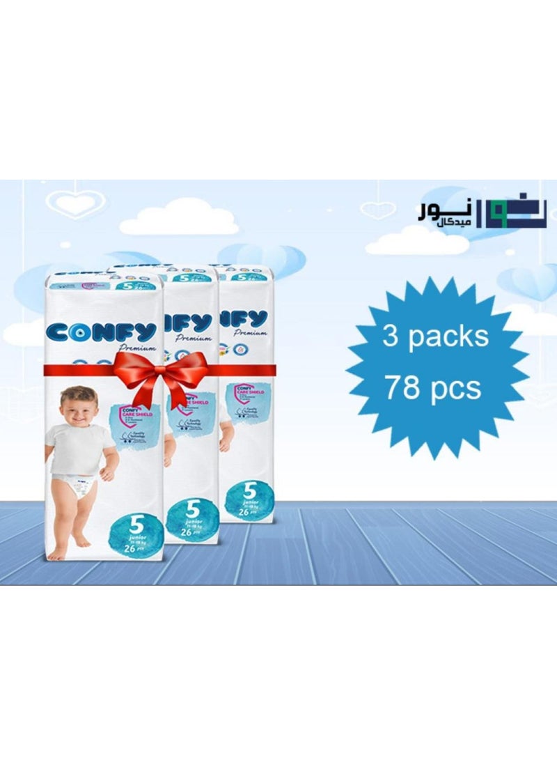 Confy Premium Eco Baby Diapers Size 5 (3x26 pcs - 78 pcs)