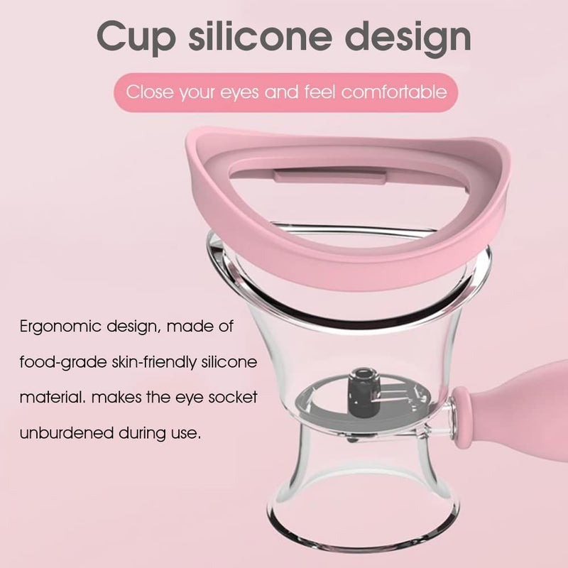 Ndola Eye Wash Cup Eye Wash Bath Kit Manual Silicone Eye Cup for Effective Eye Cleansing Transparent with Storage ContainerAir Pressure Eye Cleaning Cup - Image 2