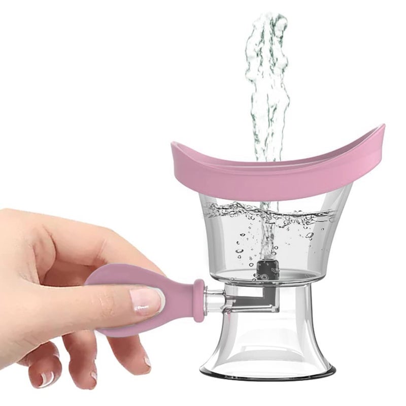 Ndola Eye Wash Cup Eye Wash Bath Kit Manual Silicone Eye Cup for Effective Eye Cleansing Transparent with Storage ContainerAir Pressure Eye Cleaning Cup - Image 1