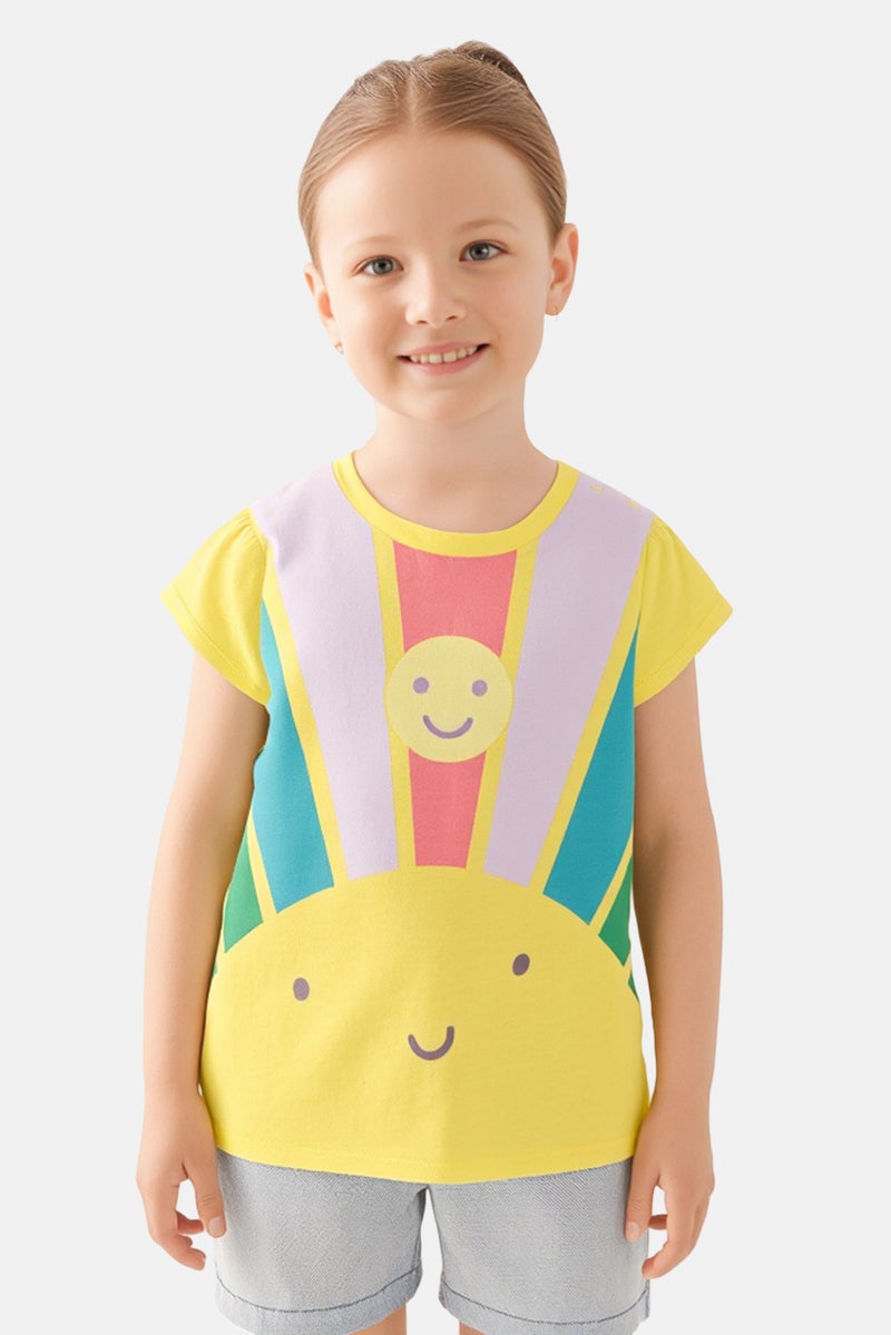 Hamleys Toddlers Girl Short Sleeve Graphic Print Top, Multicolor - Image 1