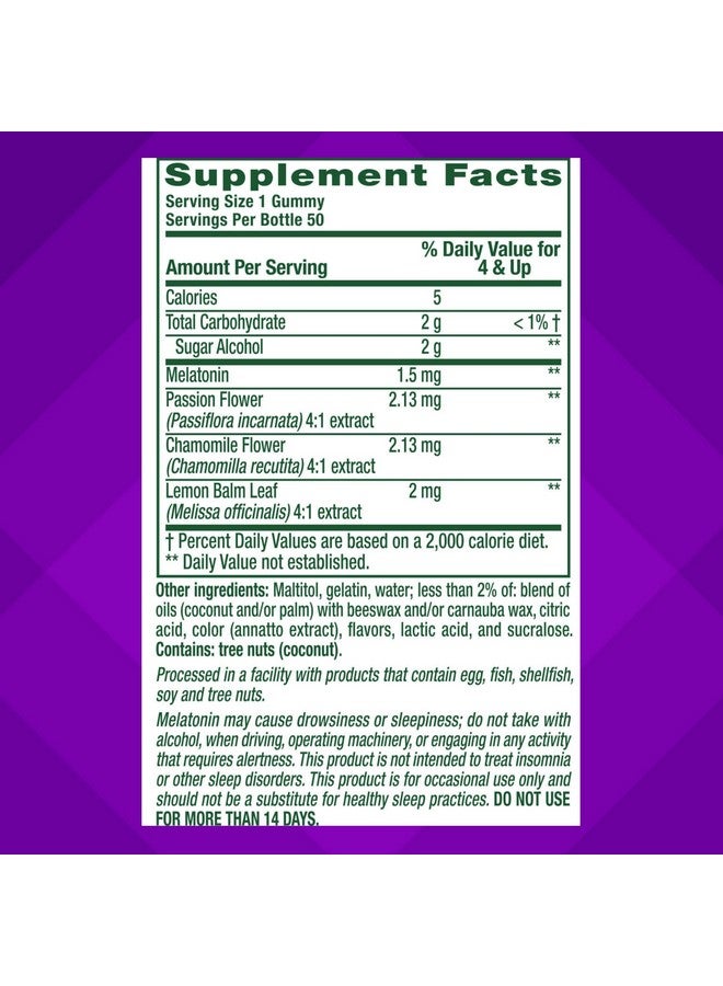 Vitafusion Kids Melatonin Gummy Supplements, Tropical Peach Flavored Sleep Support Supplements (1), 50 Count - Image 4