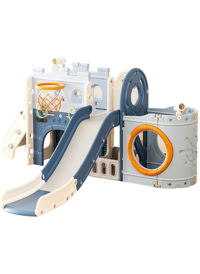 Beauenty 10 in 1 Toddler Slide, Pirate Ship Design Kids Slide for Toddlers Age 1+, Toddler Play Climber Slide Playset with Basketball Hoop and Ball, Indoor Outdoor Toddler Slide Set (83.8" x 72.8") - Image 1