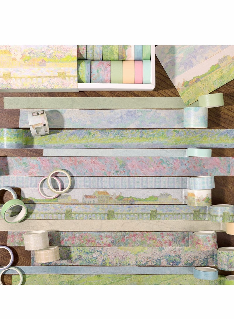 Generic Vintage Aesthetic Washi Tape Set, 1/0.8/0.6/0.4/0.2inch Wide Decorative Tapes for Scrapbook Supplies, Journal, Planner, Craft, DIY Decor, Gift Wrapping (20 Rolls Monet)  - Image 3