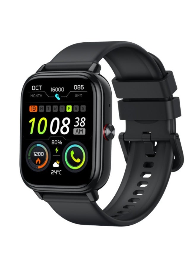 bym Square Smartwatch with Bluetooth Call, Heart Rate & Blood Oxygen Monitor, 15-21 Day Battery Life, Silicone Strap - Image 1