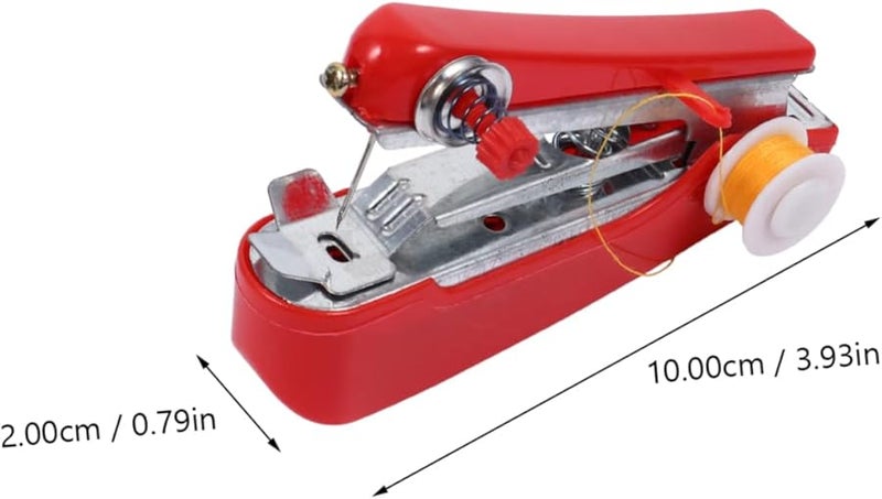 ماكينة خياطة يدوية حمراء صغيرة محمولة أداة يدوية للحرف لإصلاحات سريعة وتصليح سهل - Image 3