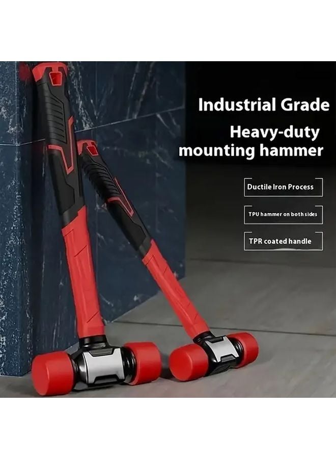 مطرقة مطاطية حمراء وسوداء أداة تركيب بلاط الأرضيات غير المرتد - Image 2