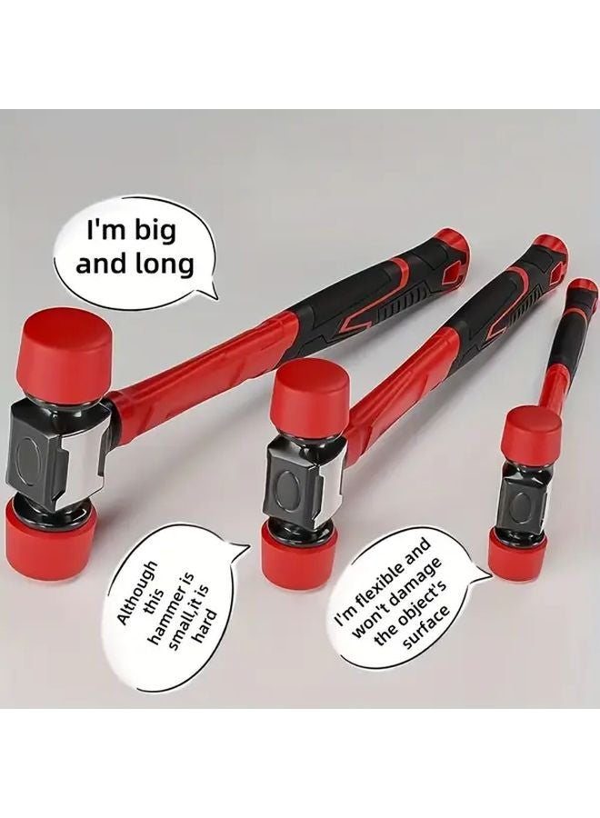 مطرقة مطاطية حمراء وسوداء أداة تركيب بلاط الأرضيات غير المرتد - Image 3