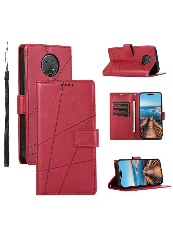 S-TOP Case For Nokia G10 PU Genuine Leather Texture Embossed Line Phone Case - Image 1