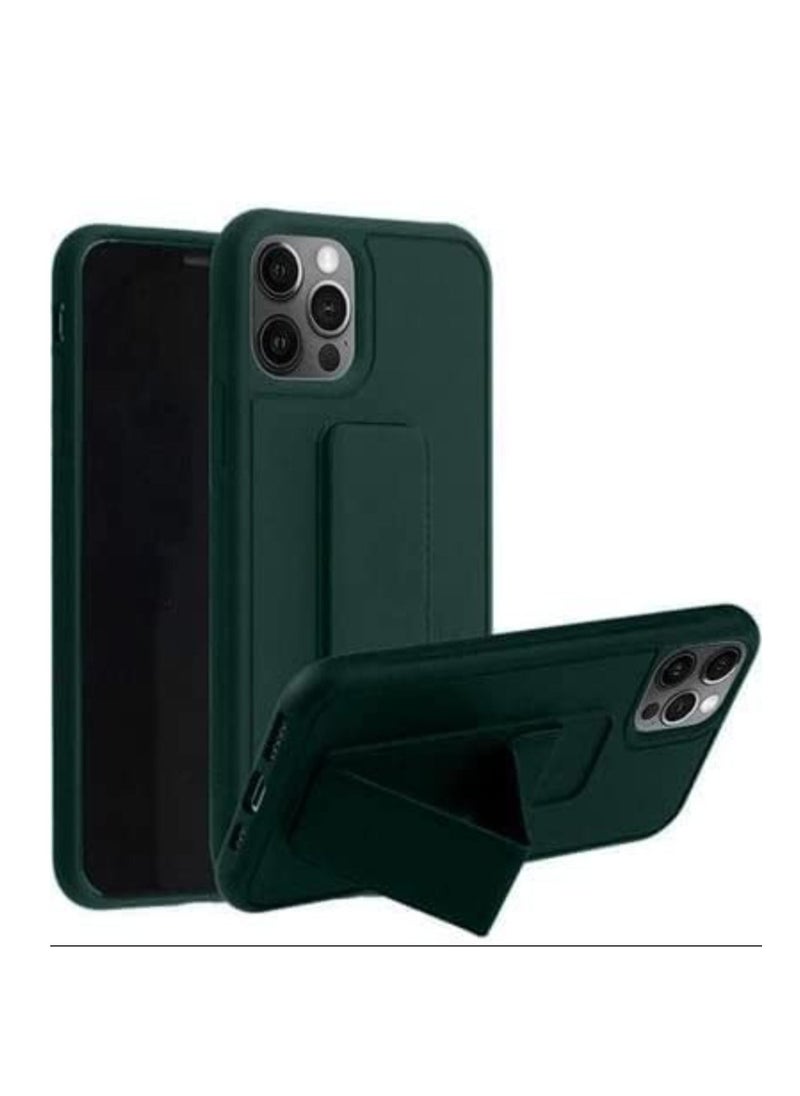 Raxoom IPhone 14 Pro Max Case with Magnetic Foldable Back Stand and Holder, Cover with Finger Strap and Hand Grip, Magnetic Car Mount Kickstand IPhone 14 Pro Max (Dark Green) - Image 4