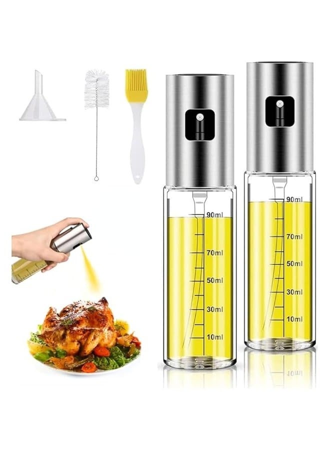 بيوينتي بخاخ زيت للطبخ من كاليد، عبوة من قطعتين من بخاخ زيت الزيتون، زجاجة بخاخ زيت للمطبخ، اداة مطبخ محمولة للمقلاة الهوائية والخبز والسلطة والشواء والتحميص، مجموعة موزع زيت الزيتون - Image 1