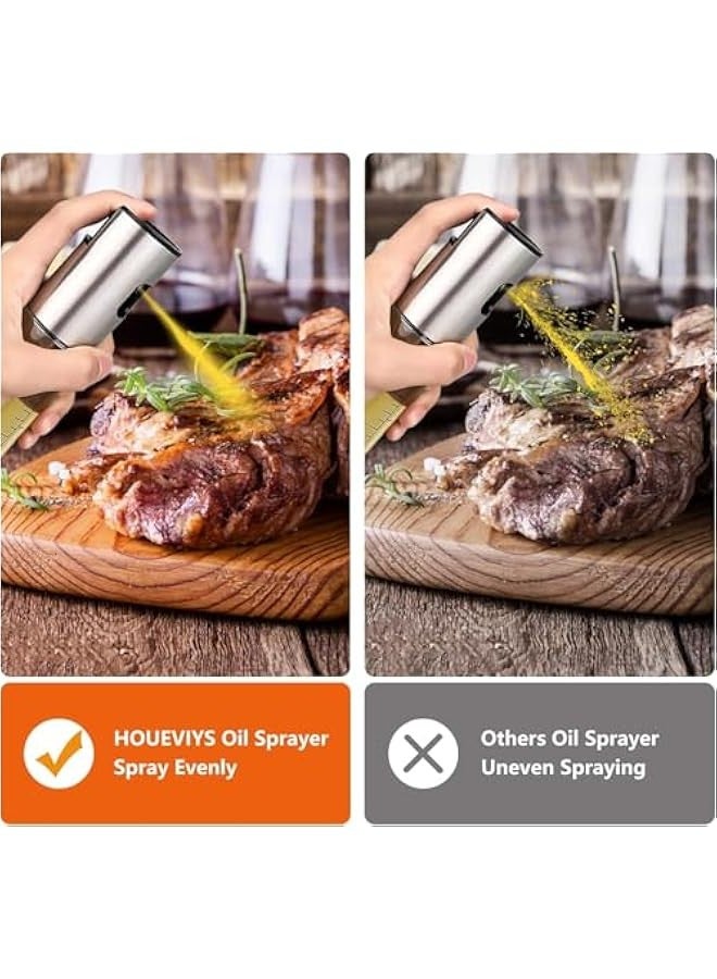 بيوينتي بخاخ زيت للطبخ من كاليد، عبوة من قطعتين من بخاخ زيت الزيتون، زجاجة بخاخ زيت للمطبخ، اداة مطبخ محمولة للمقلاة الهوائية والخبز والسلطة والشواء والتحميص، مجموعة موزع زيت الزيتون - Image 4