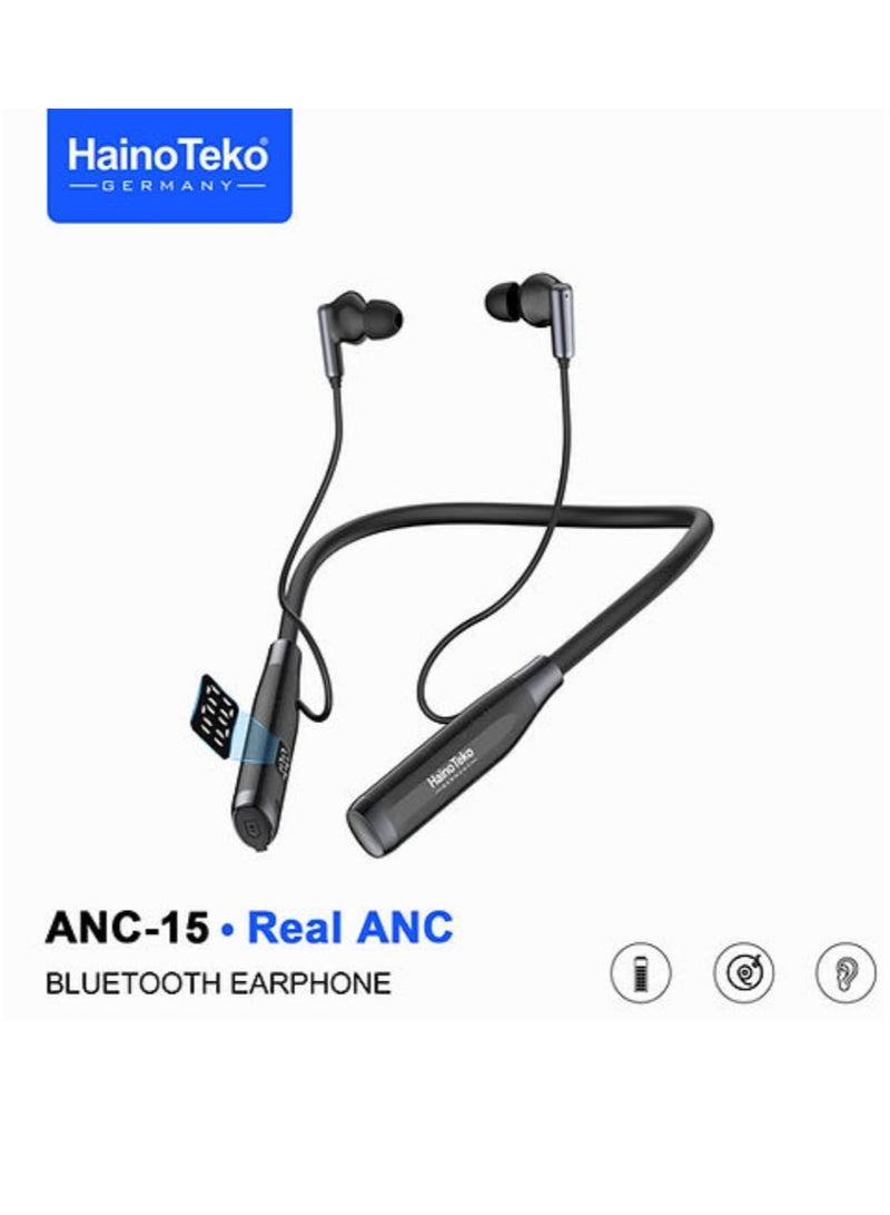 Haino Teko Bluetooth Neck Band Headphone 100 Hours Music With High Bass Sound Quality Super Clear Mic and Real Active Noise Cancellation - Image 1