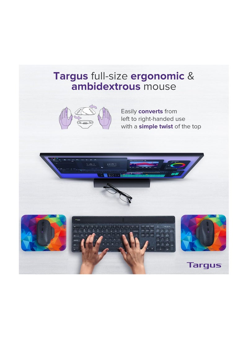 Targus - Targus ErgoFlip EcoSmart Sustainable Ambidextrous Full-Size Mouse - Gaming-Level Mouse Compatible with Chrome OS, Windows, and macOS (AMB586GL) - Image 1