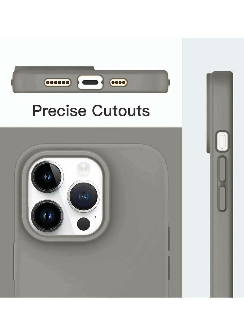 Techie Soft Smooth Silicone Back Cover Case with Built-in Magnetic, inner side Microfiber Lining for Apple iPhone 15 Pro Max  – Grey - Image 4