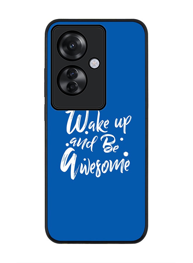 Stylizedd Rugged Black edge case for Oppo Reno11 F / Oppo F25 Pro 5G, Slim fit Case Flexible Rubber Edges Anti Drop TPU Gel Thin Cover - Wake up and be awesome - Image 1