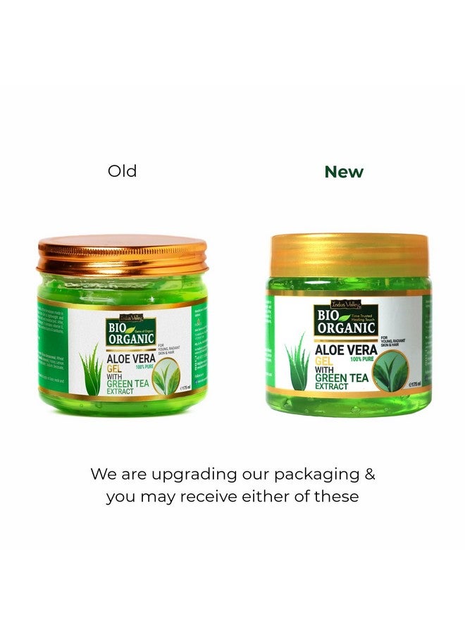 Bio Organic Pure Multipurpose Aloe Vera Gel With Green Tea Extract For Face, Body & Hair,For Glowing & Soothing Skin, Anti-Ageing & Acne, Suitable To All Skin Type - 175Ml
