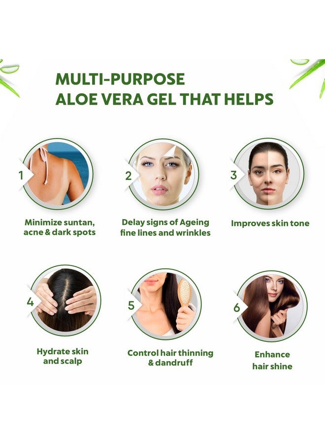 Bio Organic Pure Multipurpose Aloe Vera Gel With Green Tea Extract For Face, Body & Hair,For Glowing & Soothing Skin, Anti-Ageing & Acne, Suitable To All Skin Type - 175Ml
