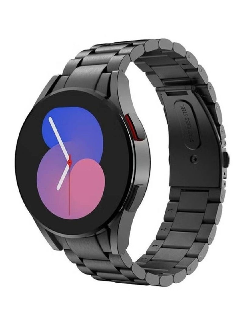 Black Stainless Steel Metal Band for Samsung Galaxy Watch - No-Gap Design for 7FE, 6, 5, 4 (40mm, 44mm), 5 Pro (45mm), 6 Classic (43mm, 47mm), and 4 Classic (42mm, 46mm) Models - Image 1